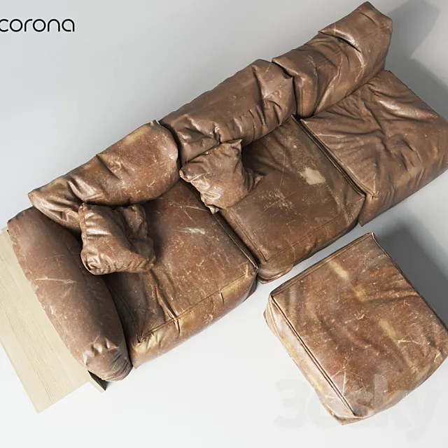 Old modular sofa 1 3D Model Old modular sofa 1 3D Model