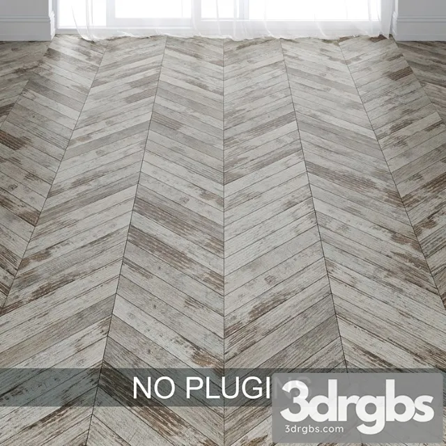 Old painted wood parquet floor vol. 003 in 2 types 3D Model Download