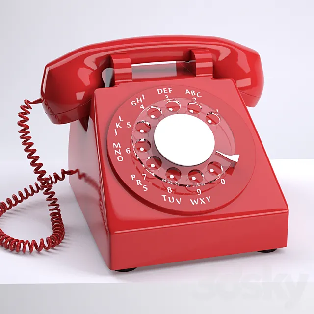 Old red phone 3D Model
