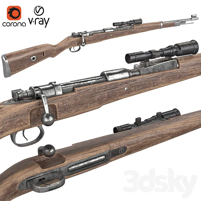 Old rifle gun 3D Model Old rifle gun 3D Model