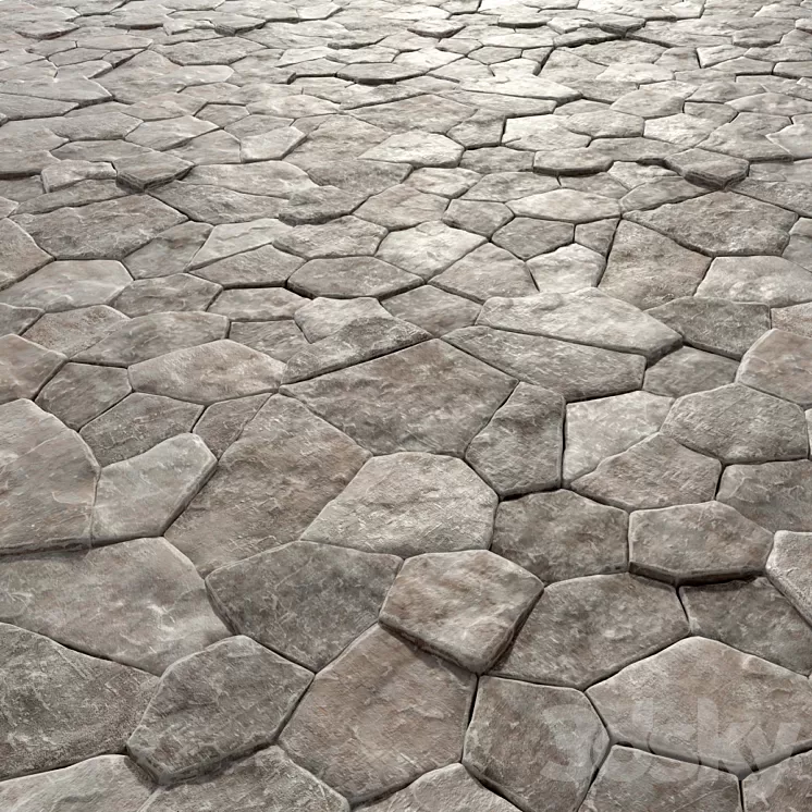 Old rock paving stones 3D Model Old rock paving stones 3D Model