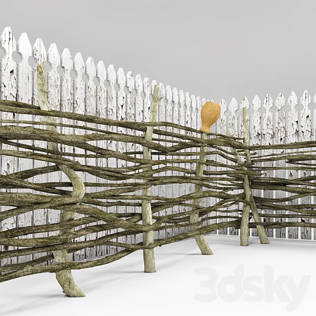 Old rural fence 3DModel Old rural fence 3DModel