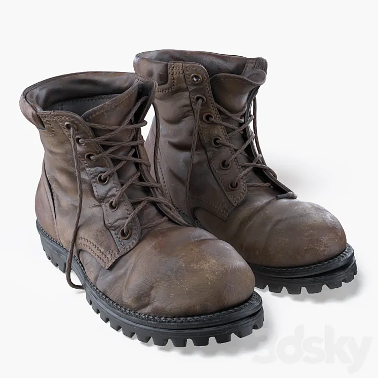 Old shoes. 3D Model Free Download