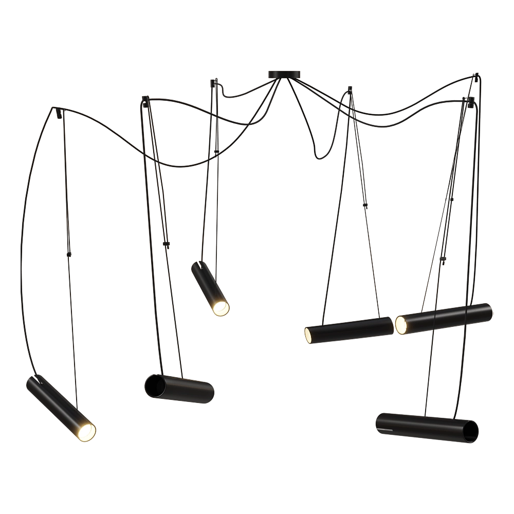 Ole lighting – Pendant lamp PEPO with 6 spotlights GU10 3D Model