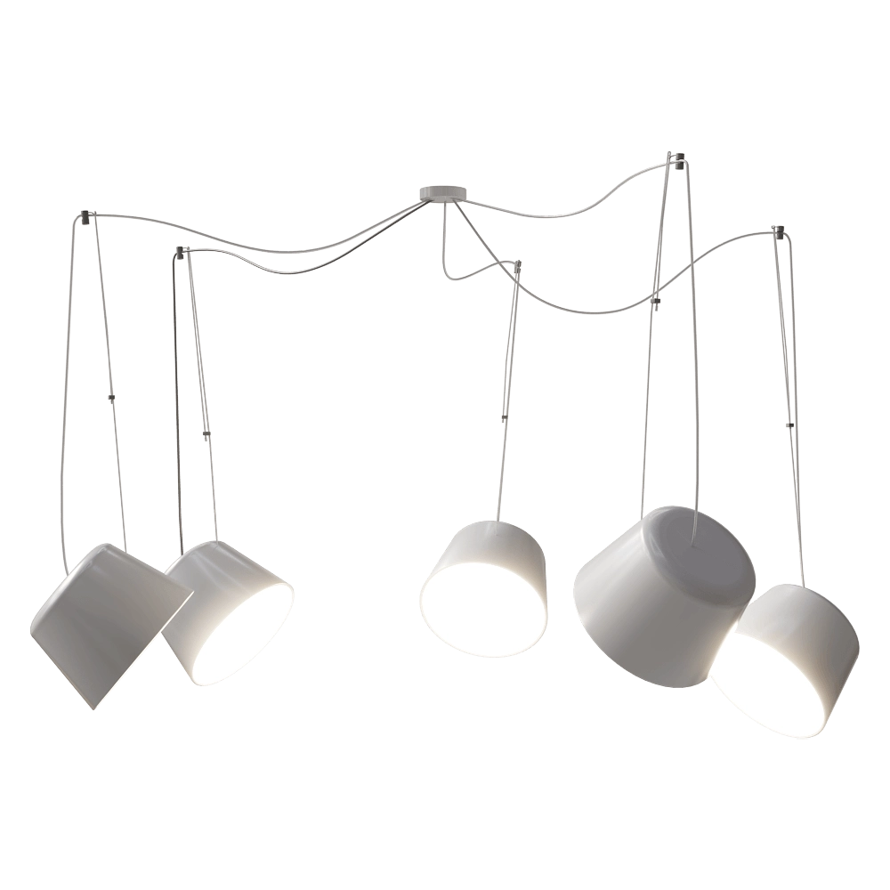 Ole lighting – Pendant lamp SENTO 5 lampshades 3D Model Ole lighting – Pendant lamp SENTO 5 lampshades 3D Model