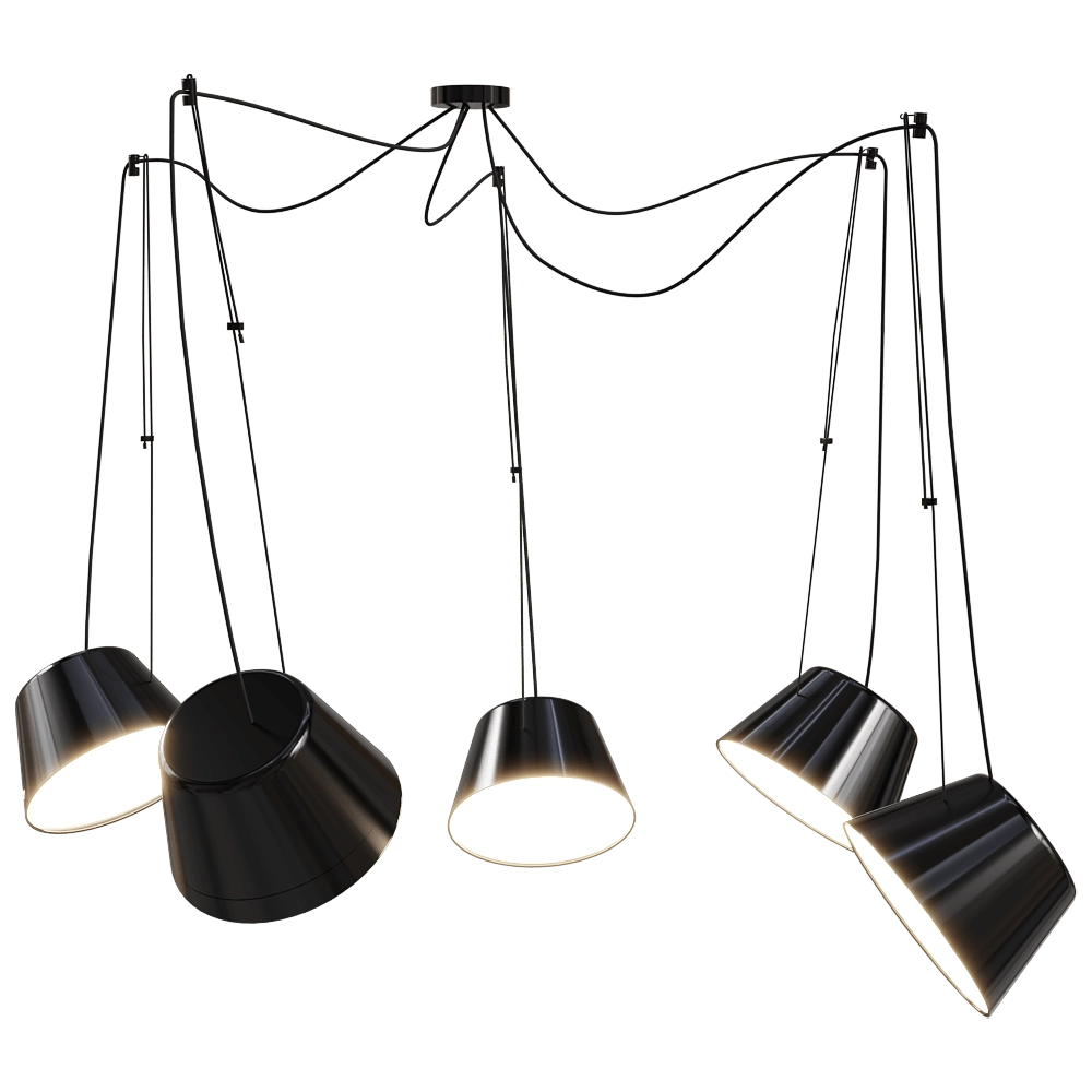 Ole lighting – Pendant lamp Sento – with 5 spotlights 3D Model
