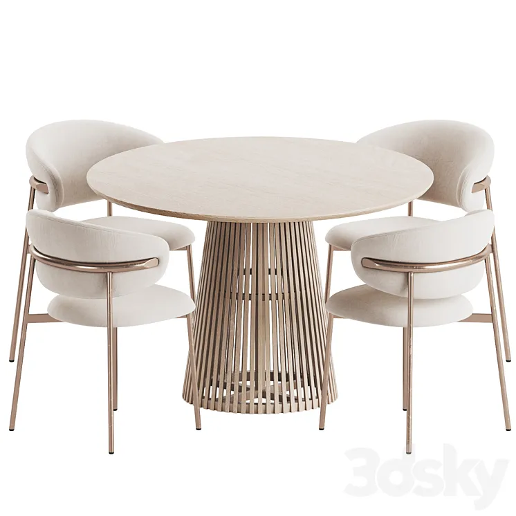 Oleandro Chair Jeanette Table Dining Set 3D Model Free Download