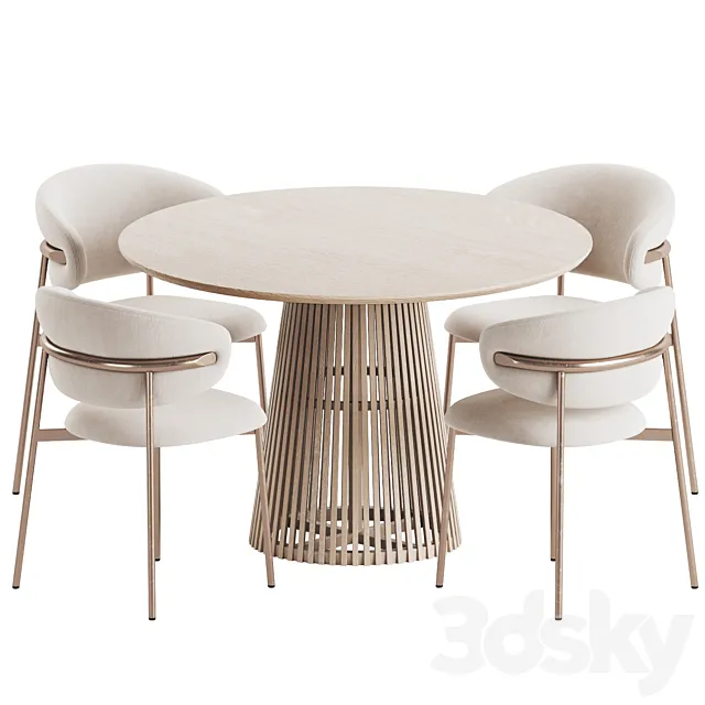 Oleandro Chair Jeanette Table Dining Set 3D Model Oleandro Chair Jeanette Table Dining Set 3D Model