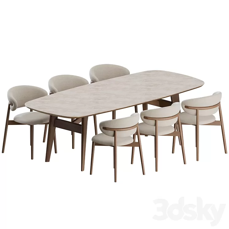 Oleandro Dinning Set 02 by Calligaris 3D Model Free Download