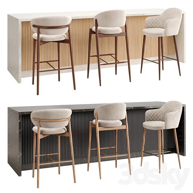Oleandro Family Look Martin. Set of Bar Stool 3D Model Oleandro Family Look Martin. Set of Bar Stool 3D Model