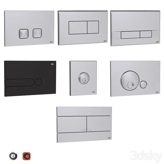 Oli flush buttons for installation (7 pcs.) 3D Model Oli flush buttons for installation (7 pcs.) 3D Model