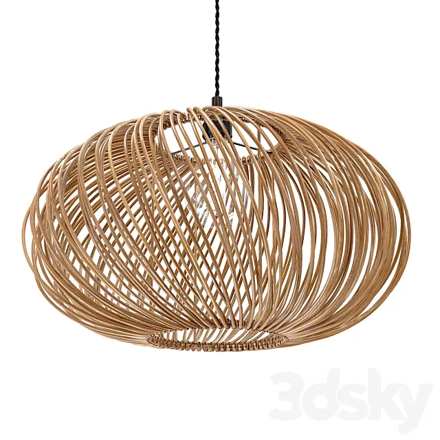 Oliver Bonas Espiral Natural Rattan Pendant Lamp Shade 3D Model