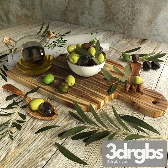 Olives set 3D Model Download