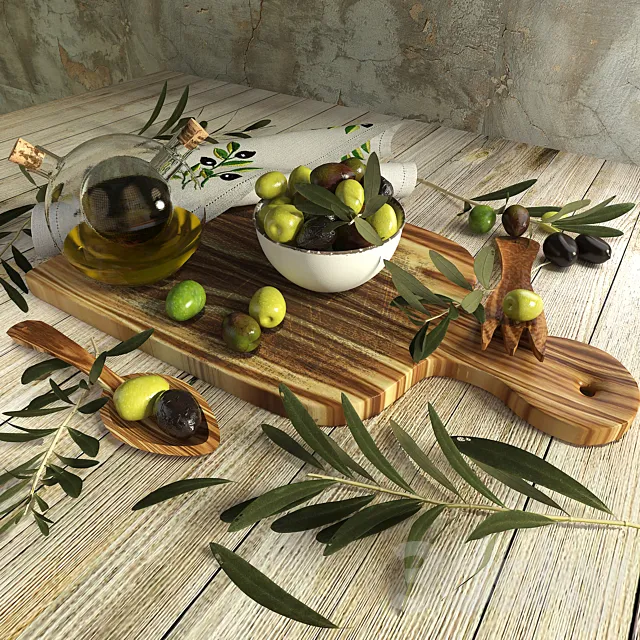 Olives set 3D Model