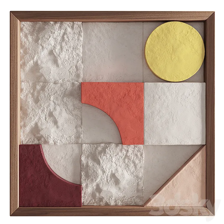 Olka – Mosaic 2 Sculptural wall art 3D Model Free Download