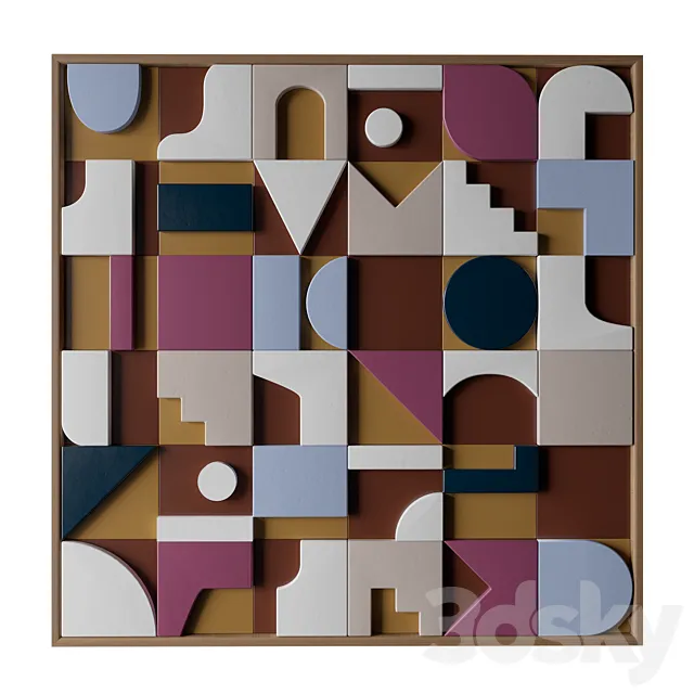 OLKA Mosaic #5 – Sculptural Wall Art 3D Model