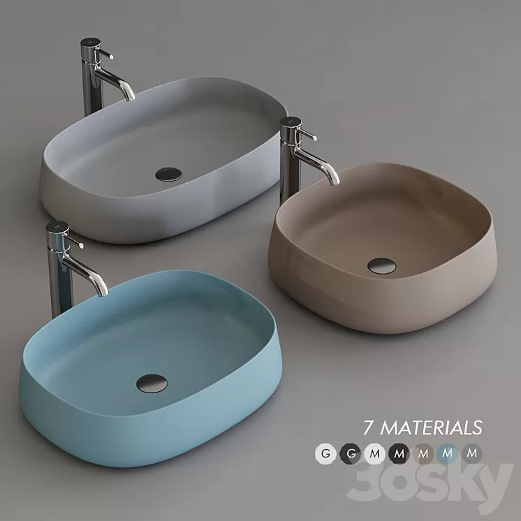 Olympia Ceramica Paddle Washbasin 3D Model Olympia Ceramica Paddle Washbasin 3D Model