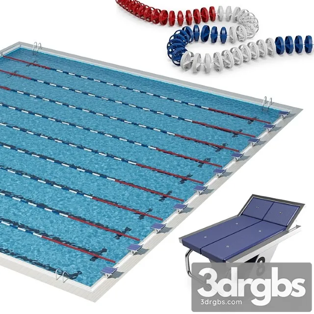 Olympic-size competition swimming pool 3D Model Download
