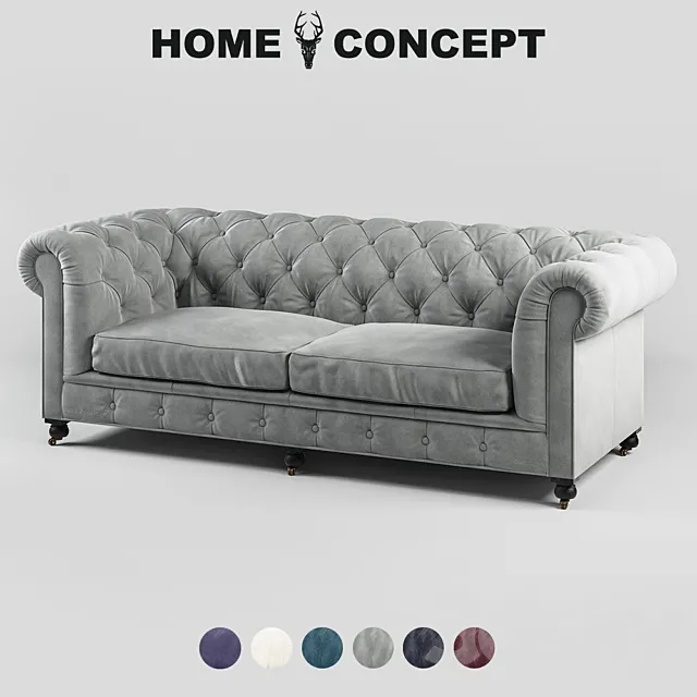 OM 2.5-seat Kensington sofa fabric trim Kensington 2.5 Seater 3D Model OM 2.5-seat Kensington sofa fabric trim Kensington 2.5 Seater 3D Model