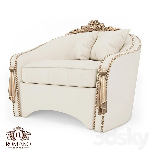 (OM) Armchair Madeleine Grand Romano Home 3D Model (OM) Armchair Madeleine Grand Romano Home 3D Model