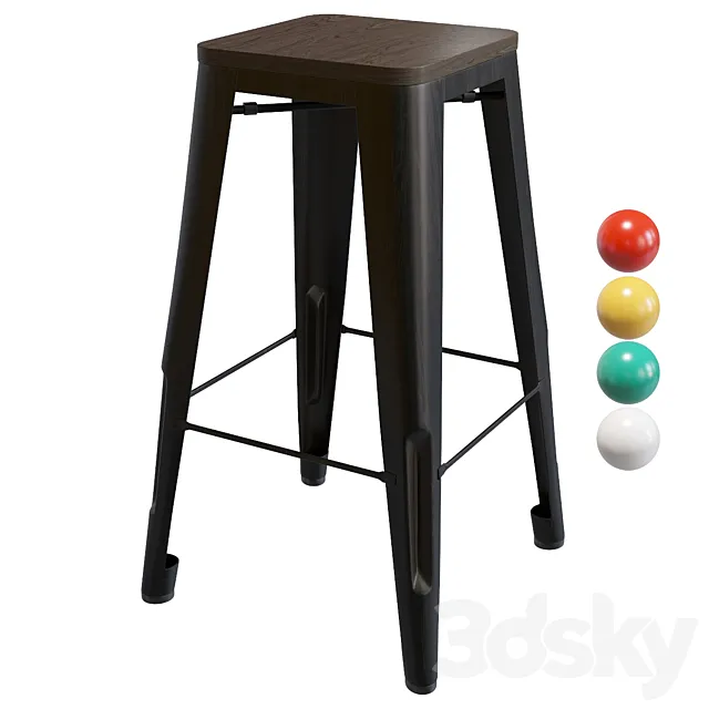 OM Bar stool Tolix 3D Model