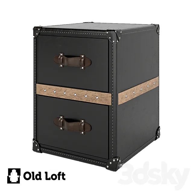 OM Cabinet Art Metal Black Steel in loft style 3D Model