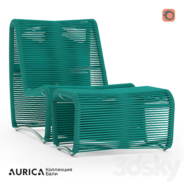 OM Deckchair Bali AURICA 3D Model OM Deckchair Bali AURICA 3D Model