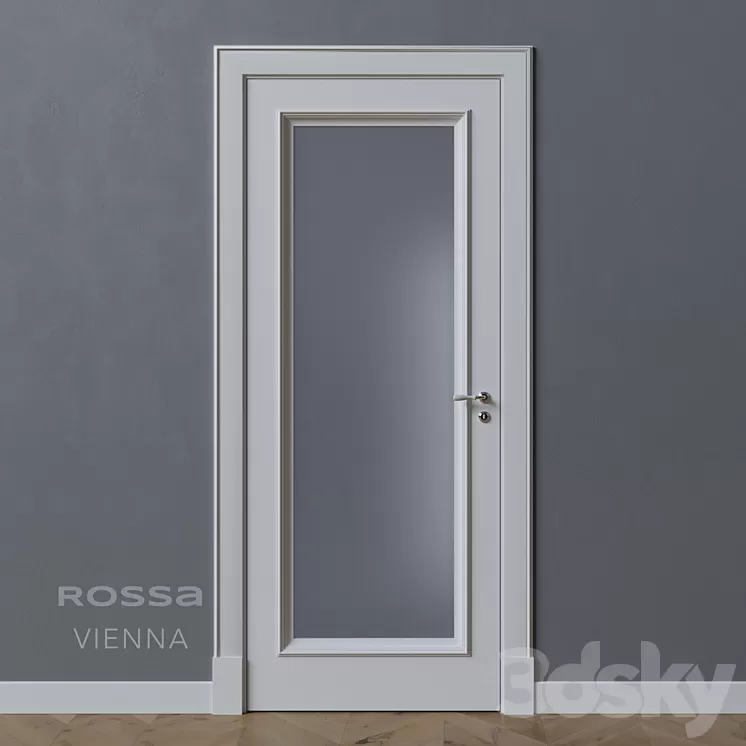 OM Door ROSSA Vienna RD201G with glazing 3D Model