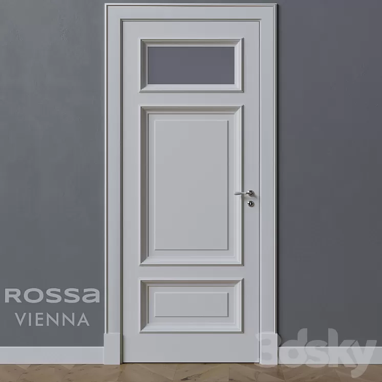 OM Door ROSSA Vienna RD204G with glazing 3D Model