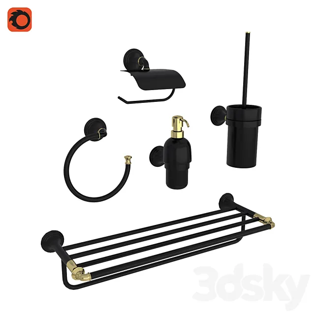 OM Fixsen Luksor Bathroom Accessories 3D Model