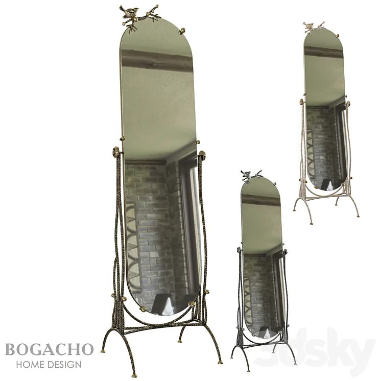 OM floor-standing mirror Terra with swivel mechanism 3D Model Free Download