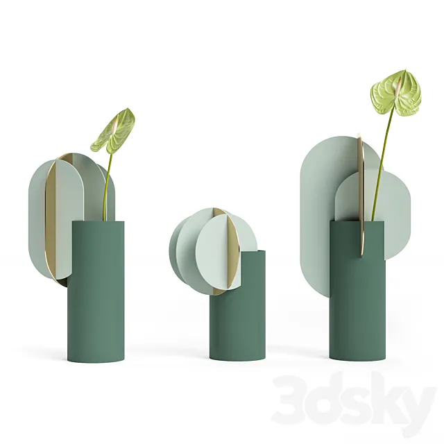 (OM) Gabo and Delaunay and Ekster vases CS9 by NOOM 3D Model