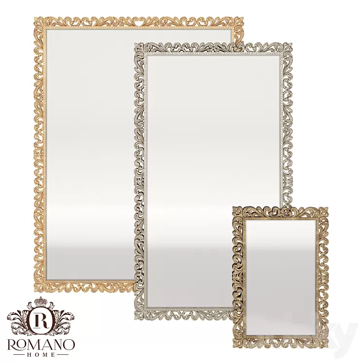 (OM) Jacqueline mirror any size Romano Home 3D Model