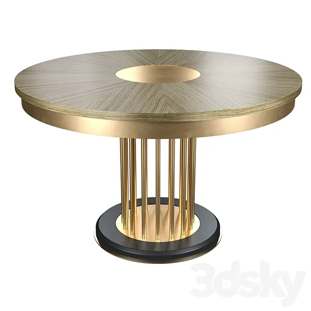 OM Round Brass Dining Table S018 Any-Home 3D Model
