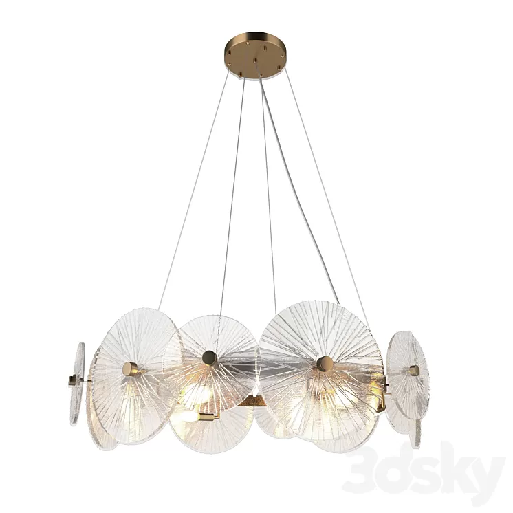 OM Suspended chandelier Indigo Miele 12021/7P Brass 3D Model OM Suspended chandelier Indigo Miele 12021/7P Brass 3D Model