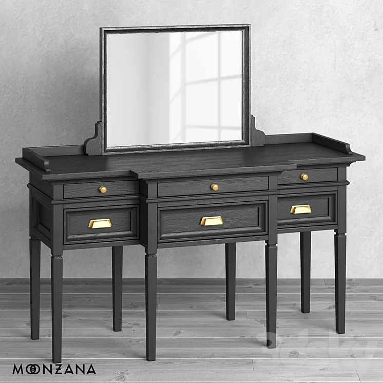 OM Table with mirror Oldfashion Moonzana 3D Model Free Download