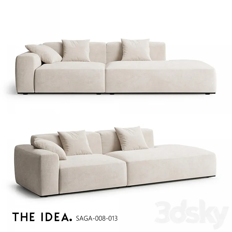 OM THE-IDEA modular sofa SAGA 008-013 3D Model Free Download