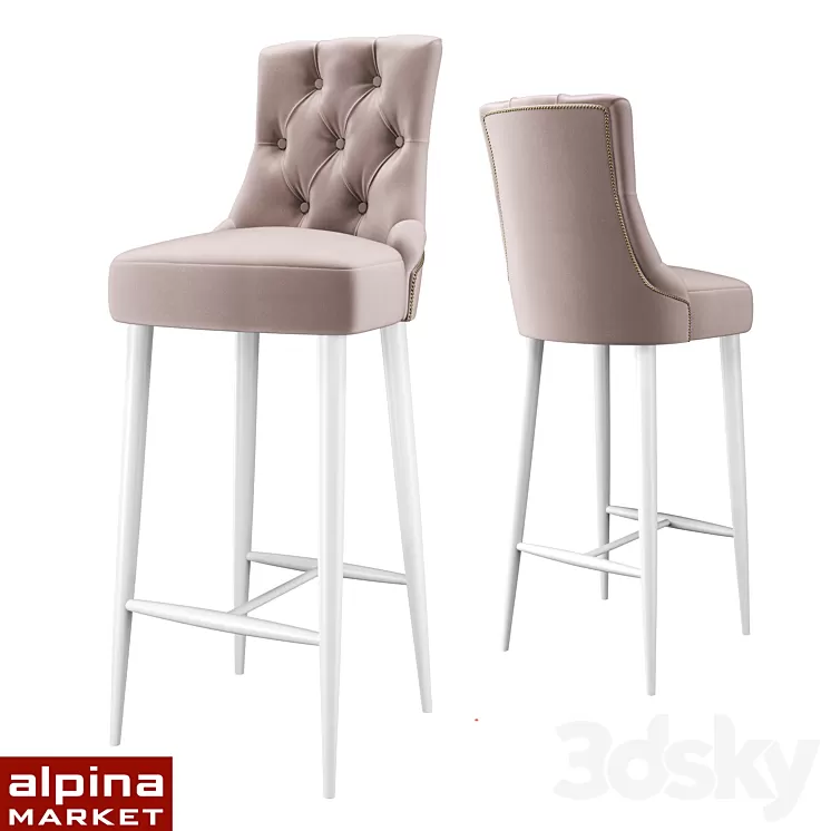 OM Upholstered bar chair ASHLEY 3D Model OM Upholstered bar chair ASHLEY 3D Model