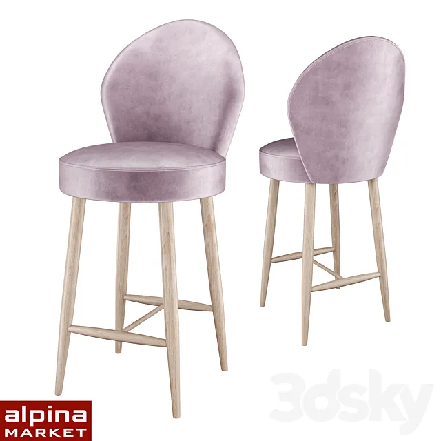OM Upholstered bar stool IXORA 3DModel