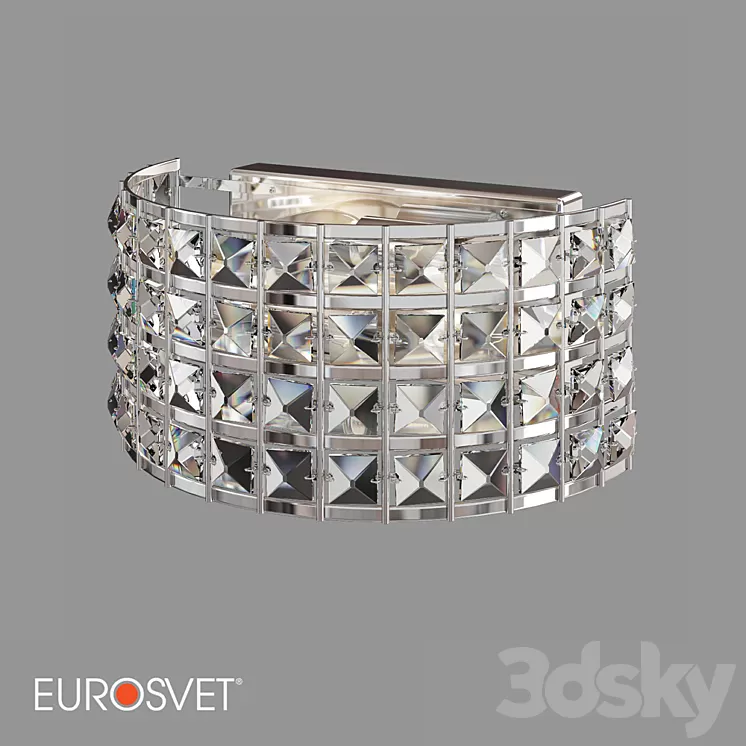 OM Wall lamp with crystal Eurosvet 10115/2 Kira 3D Model OM Wall lamp with crystal Eurosvet 10115/2 Kira 3D Model