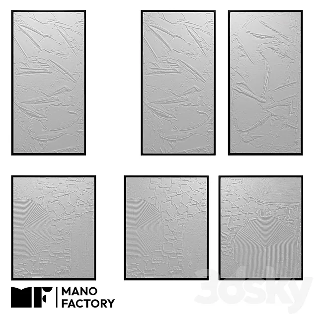 (OM) WHITE ART paintings from MANO FACTORY 3D Model