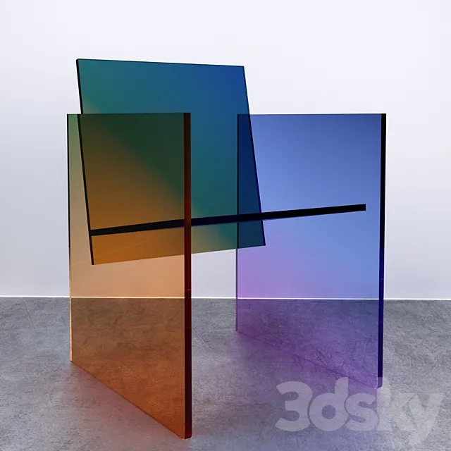 Ombr Glass Chair 3D Model
