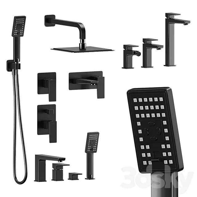 Omnires set Parma Black 3D Model