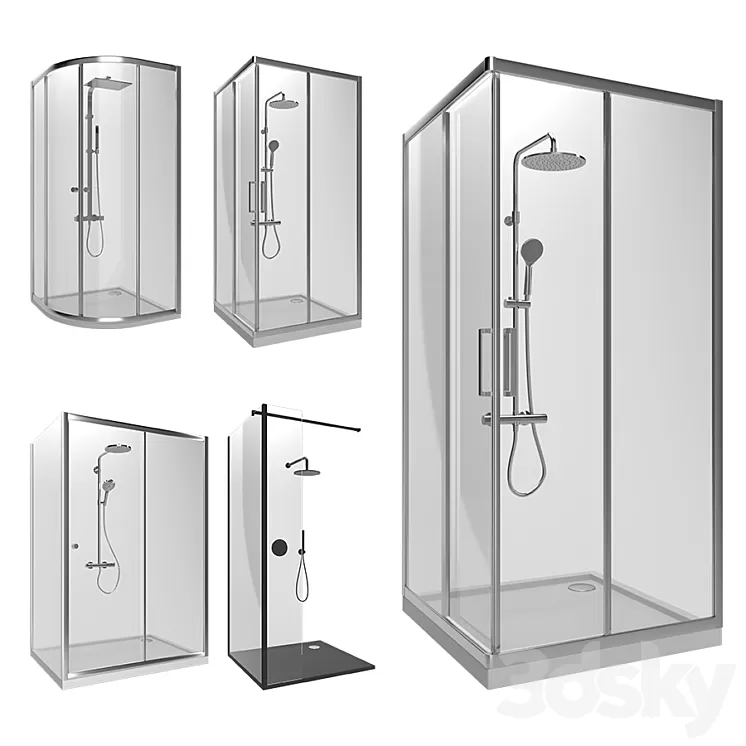 Omnires Shower Enclosures set 2 3D Model