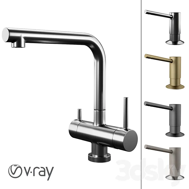 Omoikiri Takamatsu and Dispenser Om-02 3D Model