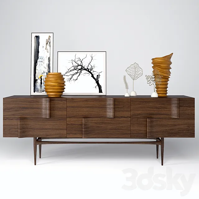 “Ondas” sideboard + decoration 3DModel