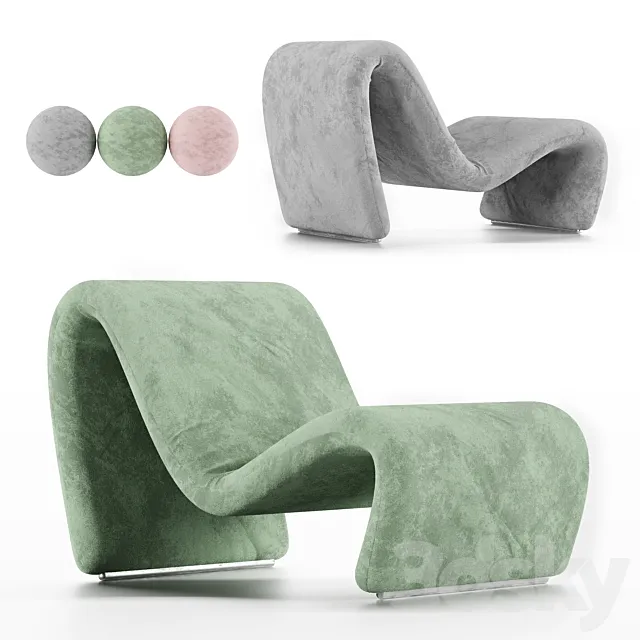Onde Chair 1972 Etienne Fermigier 3DModel