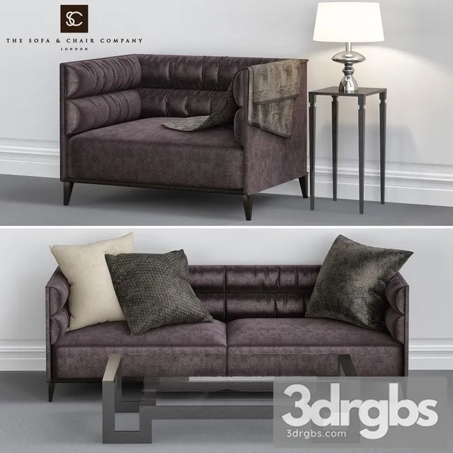One And Two Seater Sofa 3D Model Download