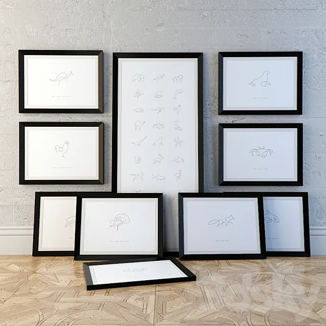 ONE LINE ANIMALS 3DModel ONE LINE ANIMALS 3DModel