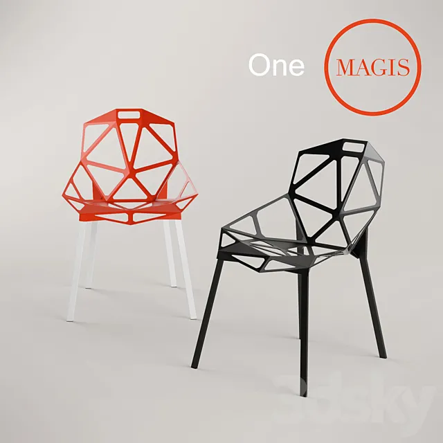 One (stacking chair) Magis 3D Model One (stacking chair) Magis 3D Model